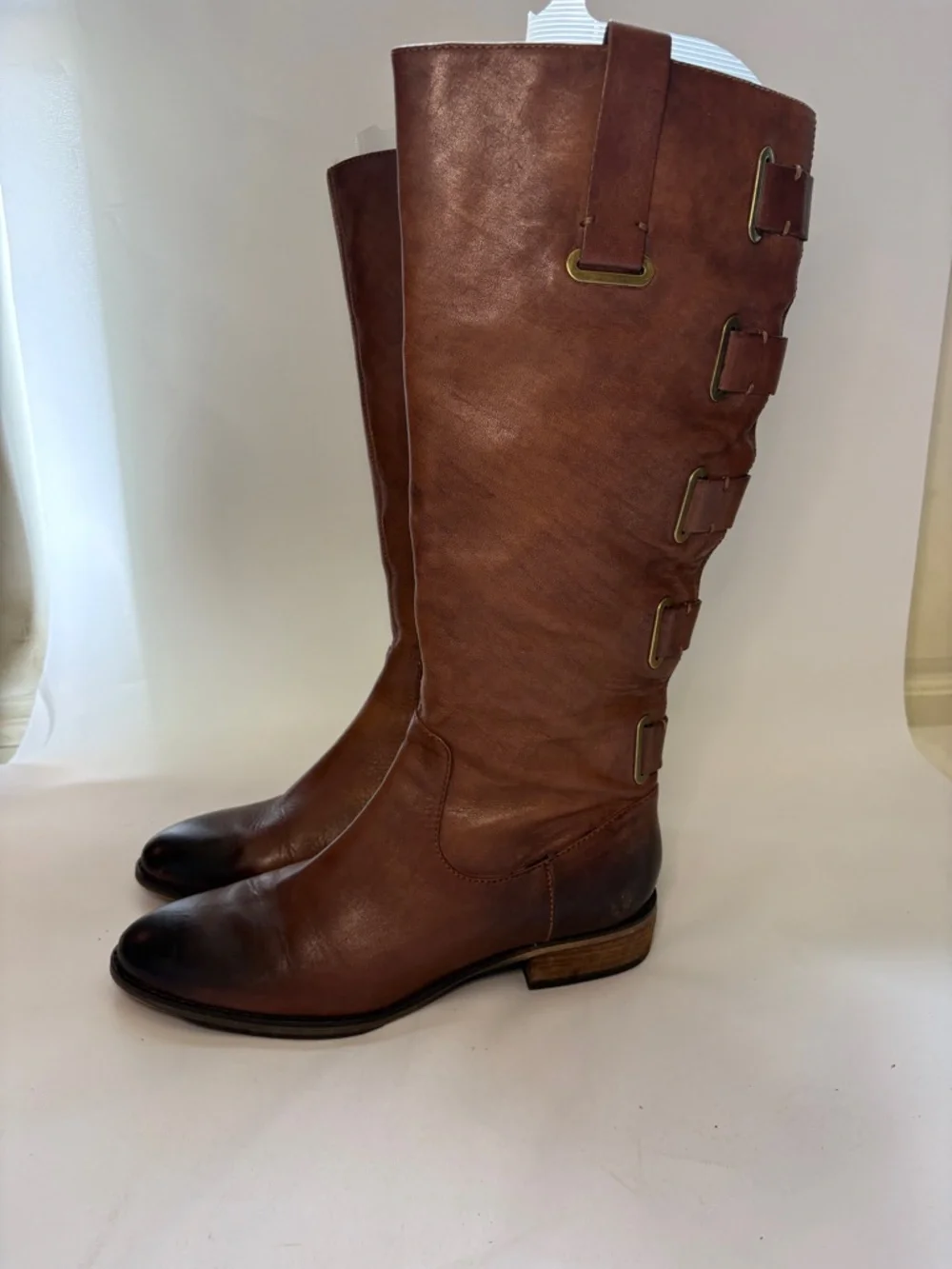Arturo‎ Chiang Chestnut Brown Leather Over-the-Knee Riding Boots Size 9.5